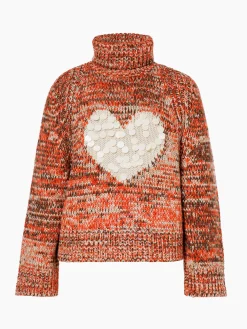 Chalet Wear|Sweaters & Hoodies-Goldbergh AIMEE Long Sleeve Knit Sweater army/orange