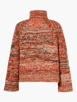 Chalet Wear|Sweaters & Hoodies-Goldbergh AIMEE Long Sleeve Knit Sweater army/orange