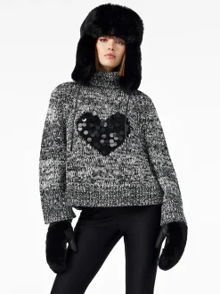 Chalet Wear|Sweaters & Hoodies-Goldbergh AIMEE Long Sleeve Knit Sweater black/cream