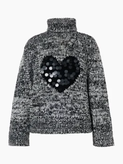 Chalet Wear|Sweaters & Hoodies-Goldbergh AIMEE Long Sleeve Knit Sweater black/cream