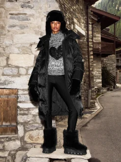 Chalet Wear|Sweaters & Hoodies-Goldbergh AIMEE Long Sleeve Knit Sweater black/cream