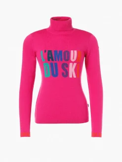 Chalet Wear|Longsleeves And T-Shirts-Goldbergh AMOUR Long Sleeve Knit Sweater passion pink
