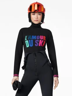 Chalet Wear|Longsleeves And T-Shirts-Goldbergh AMOUR Long Sleeve Knit Sweater black