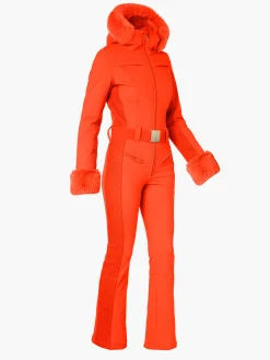 Ski Pakken-Goldbergh ANGELE FAUX BORDER Ski Suit Orange