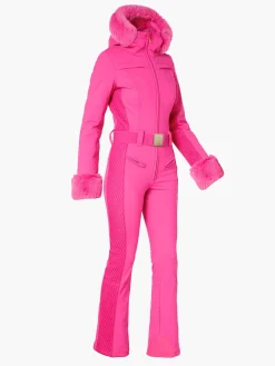 Ski Pakken-Goldbergh ANGELE FAUX BORDER Ski Suit passion pink