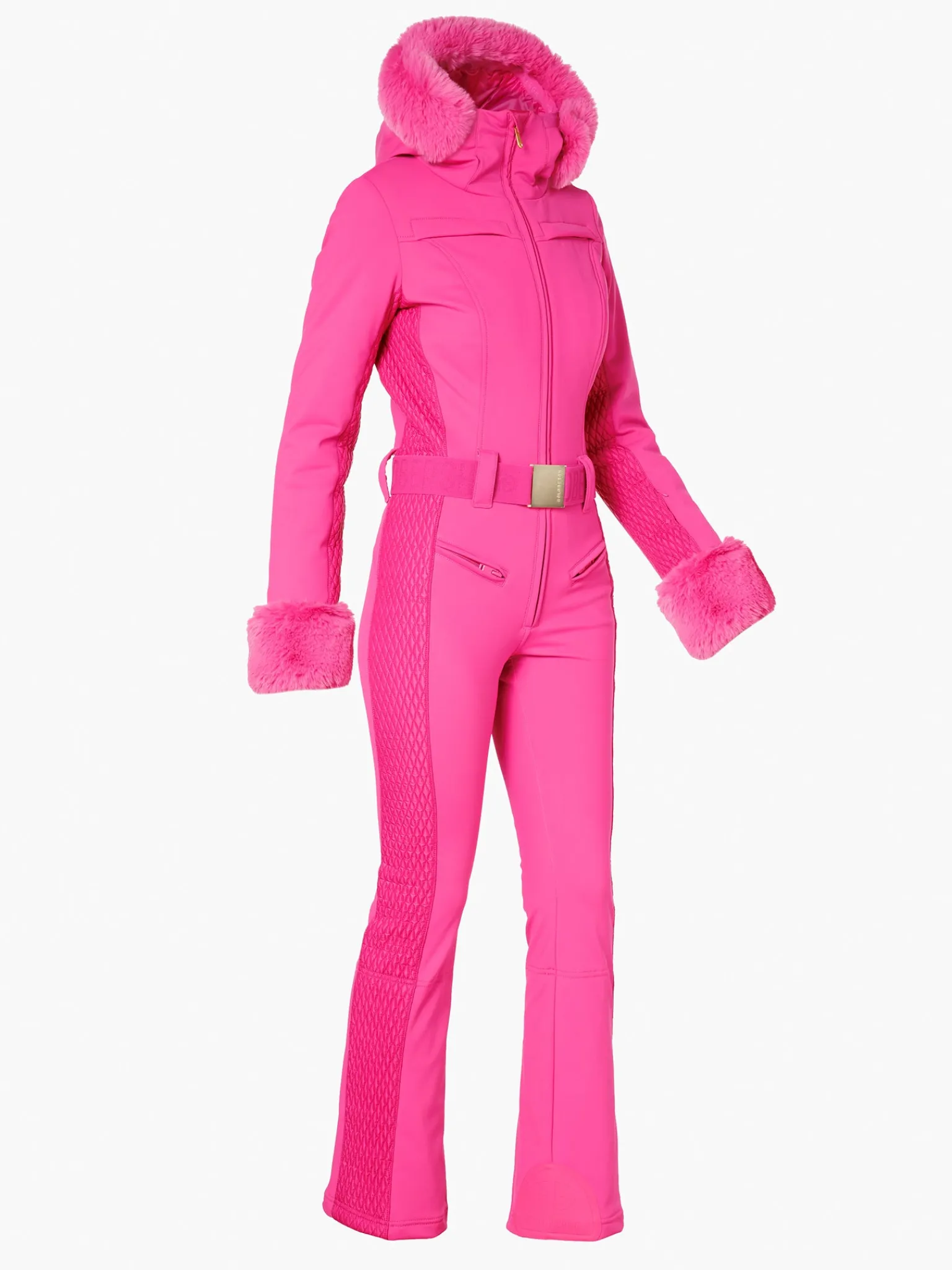 Ski Pakken-Goldbergh ANGELE FAUX BORDER Ski Suit passion pink