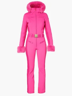 Ski Pakken-Goldbergh ANGELE FAUX BORDER Ski Suit passion pink