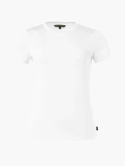 Longsleeves & T-Shirts-Goldbergh AVERY Short Sleeve Top white