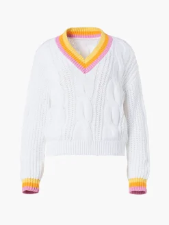 Sweaters & Hoodies-Goldbergh CABLE Knit Sweater white
