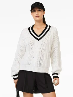 Sweaters & Hoodies-Goldbergh CABLE Knit Sweater black/white