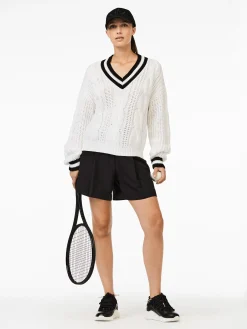 Sweaters & Hoodies-Goldbergh CABLE Knit Sweater black/white