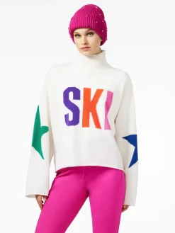 Chalet Wear|Sweaters & Hoodies-Goldbergh CALORE Long Sleeve Knit Sweater white