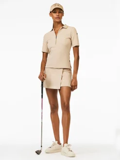 Longsleeves & T-Shirts-Goldbergh CASSIA Short Sleeve Top white sand