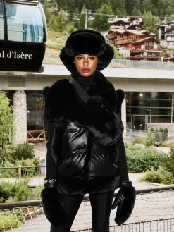 Accessories|Hats & Beanies-Goldbergh CHER Fluffy Aviator Hat black