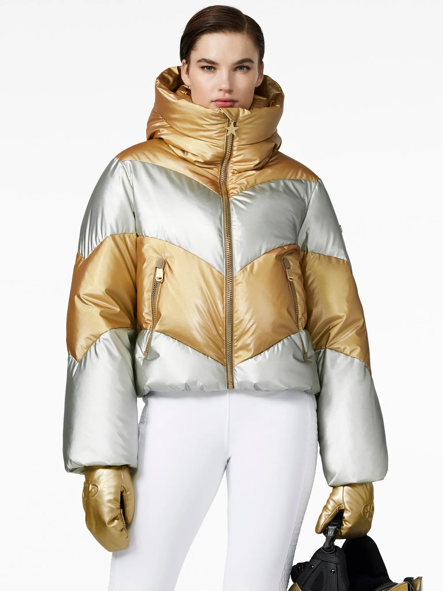 Ski Jassen-Goldbergh COURAGE Ski Jacket gold/silver