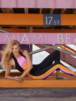 Sportbeha'S & Tops|Matching Sets-Goldbergh FACADE Bra pink/papaya