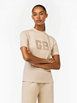 Longsleeves & T-Shirts-Goldbergh FELICITY Short Sleeve Top white sand