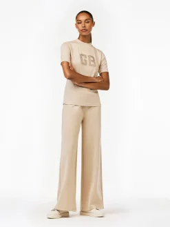 Longsleeves & T-Shirts-Goldbergh FELICITY Short Sleeve Top white sand