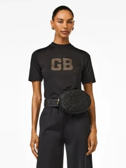 Longsleeves & T-Shirts-Goldbergh FELICITY Short Sleeve Top black