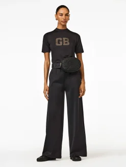 Longsleeves & T-Shirts-Goldbergh FELICITY Short Sleeve Top black