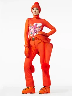 Longsleeves & T-Shirts-Goldbergh FEMME Long Sleeve Turtleneck Tee orange