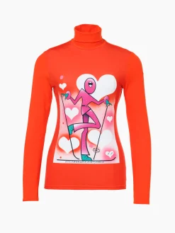Longsleeves & T-Shirts-Goldbergh FEMME Long Sleeve Turtleneck Tee orange