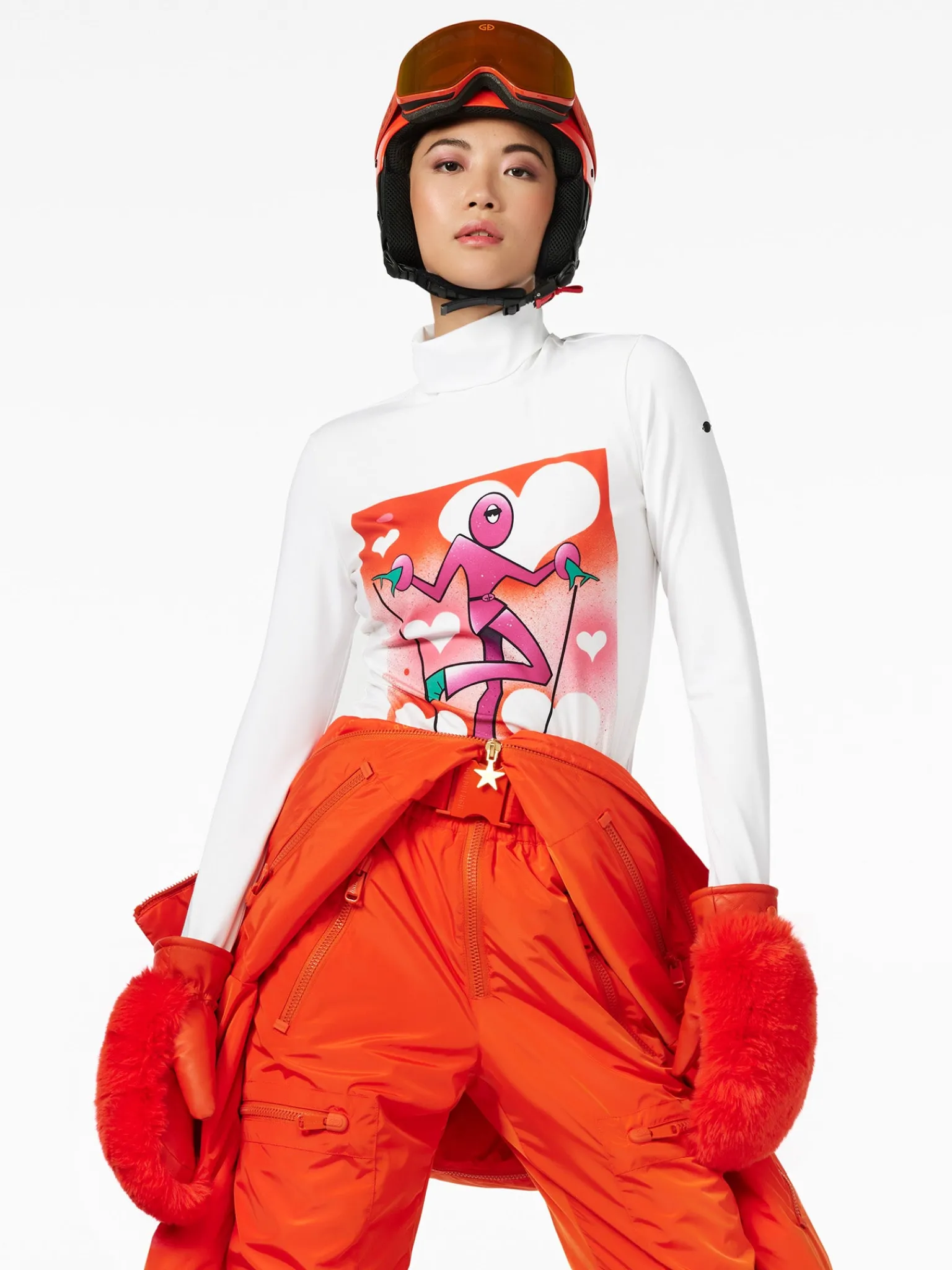 Longsleeves & T-Shirts-Goldbergh FEMME Long Sleeve Turtleneck Tee white