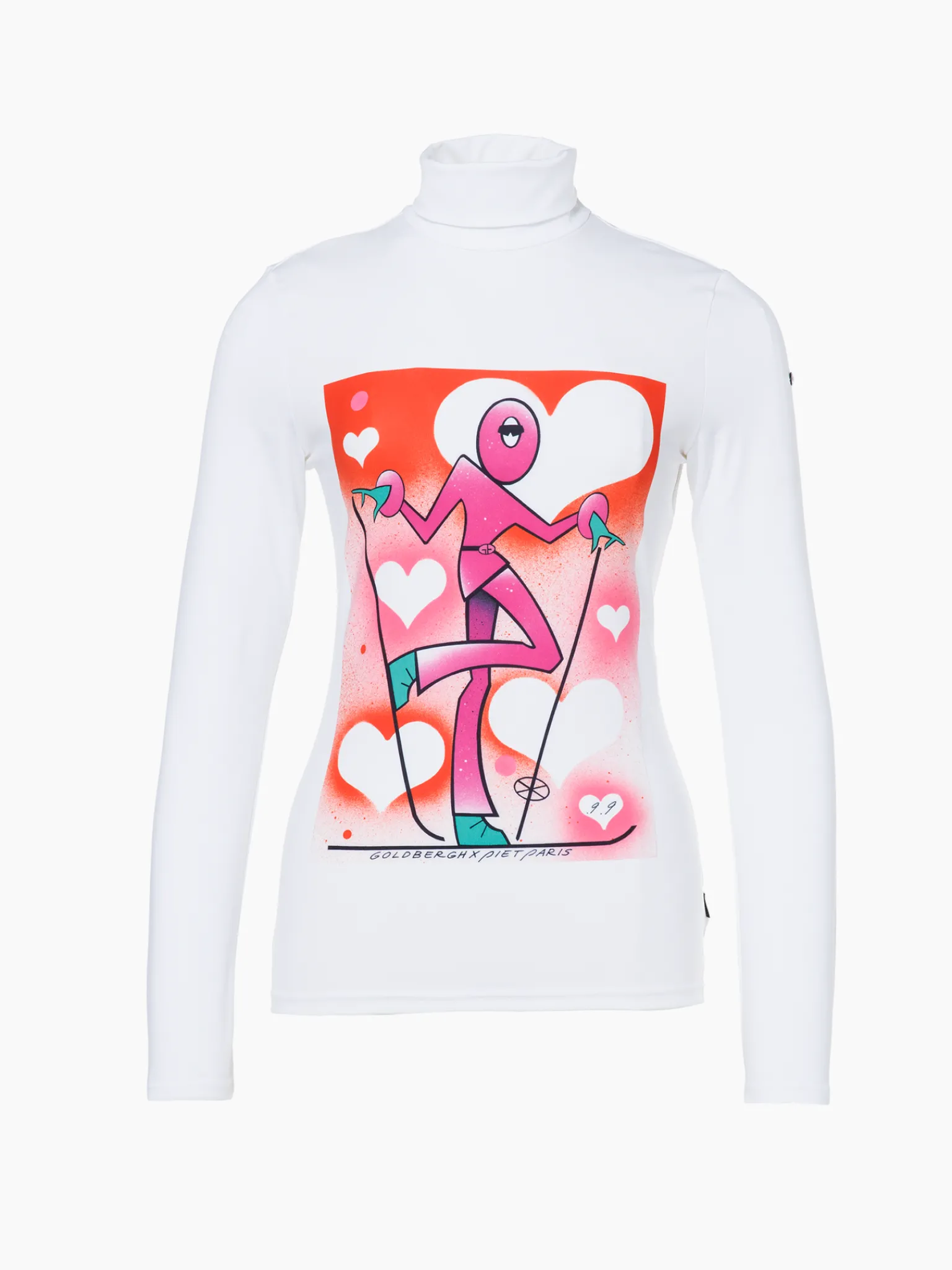 Longsleeves & T-Shirts-Goldbergh FEMME Long Sleeve Turtleneck Tee white
