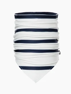 Accessories-Goldbergh FLUIDE Neckwarmer breton stripe cream/blue