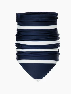 Accessories-Goldbergh FLUIDE Neckwarmer breton stripe blue/cream