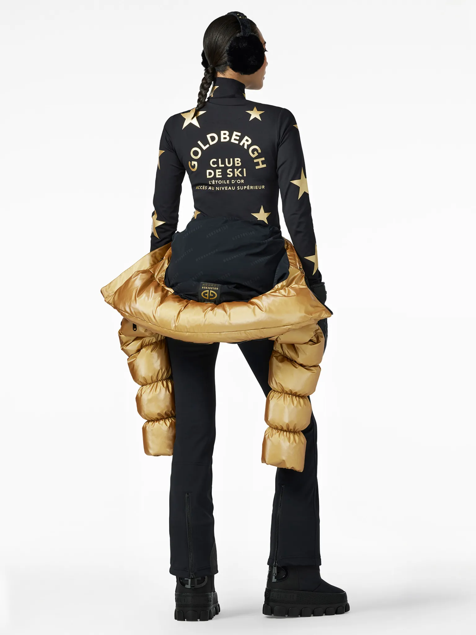 Longsleeves & T-Shirts|Pully'S-Goldbergh GALACTIQUE Ski Pully black/gold