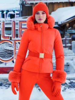 Ski Jassen-Goldbergh GISELLE FAUX BORDER Ski Jacket orange