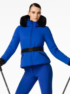 Ski Jassen-Goldbergh Hida Faux Border Ski Jacket Dazzling blue