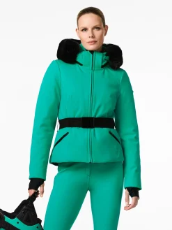 Ski Jassen-Goldbergh Hida Faux Border Ski Jacket Ice green
