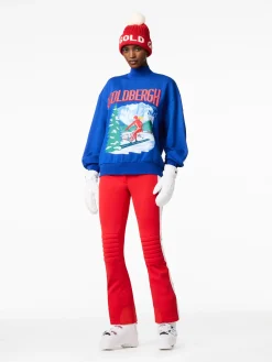 Chalet Wear|Sweaters & Hoodies-Goldbergh LA MONTAGNE Crew Neck Sweater dazzling blue