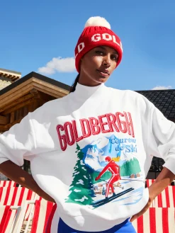 Chalet Wear|Sweaters & Hoodies-Goldbergh LA MONTAGNE Crew Neck Sweater white