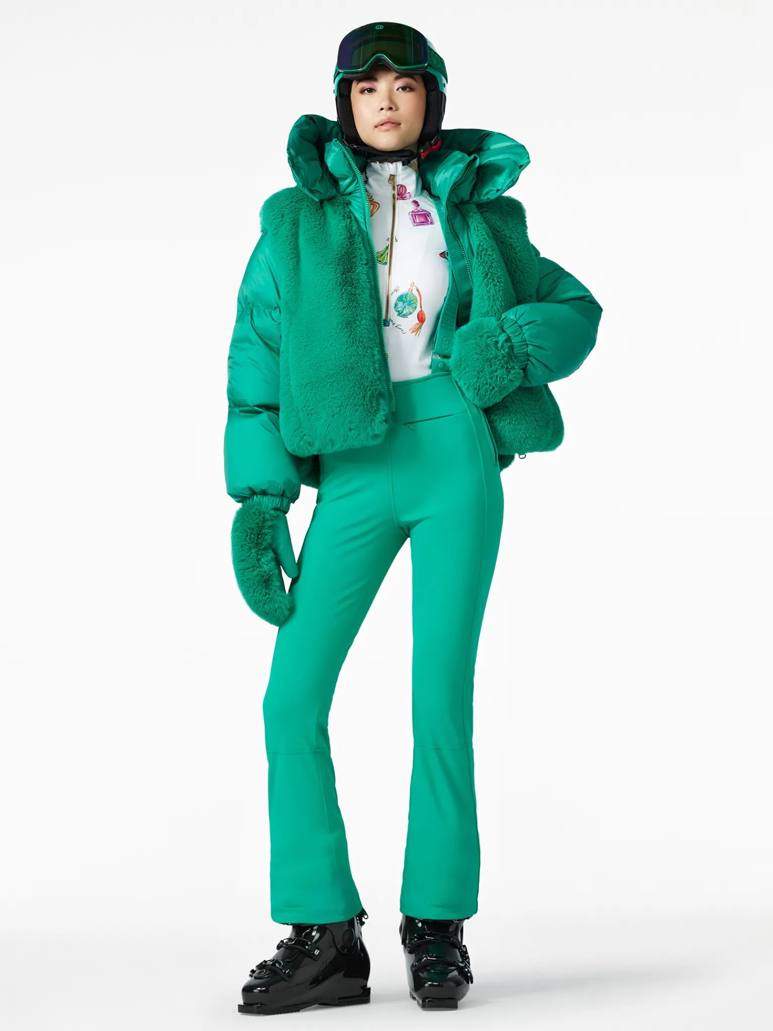 Ski Jassen-Goldbergh LA REINE Ski Jacket ice green