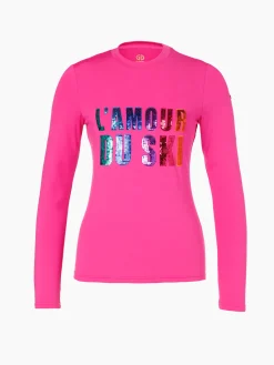 Longsleeves And T-Shirts|Longsleeves & T-Shirts-Goldbergh LE COEUR Long Sleeve Tee passion pink