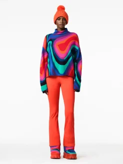 Chalet Wear|Sweaters & Hoodies-Goldbergh MARBRE Long Sleeve Knit Sweater absinthe rainbow