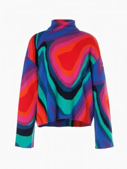 Chalet Wear|Sweaters & Hoodies-Goldbergh MARBRE Long Sleeve Knit Sweater absinthe rainbow