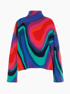 Chalet Wear|Sweaters & Hoodies-Goldbergh MARBRE Long Sleeve Knit Sweater absinthe rainbow