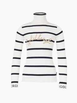 Chalet Wear|Longsleeves And T-Shirts-Goldbergh MIMI Long Sleeve Knit Sweater breton stripe cream/blue