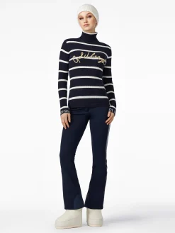 Longsleeves And T-Shirts|Sweaters & Hoodies-Goldbergh MIMI Long Sleeve Knit Sweater breton stripe blue/cream