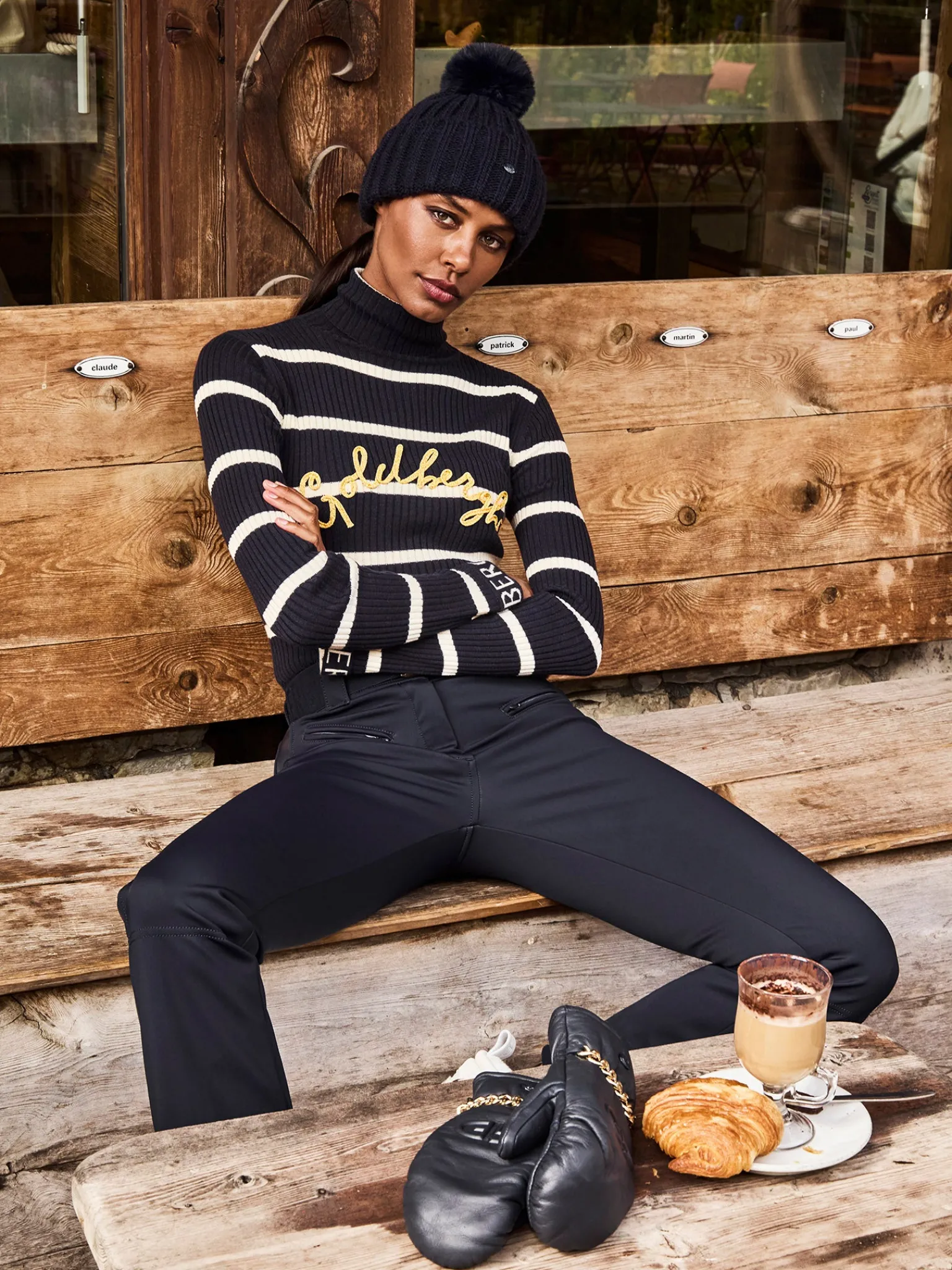 Longsleeves And T-Shirts|Sweaters & Hoodies-Goldbergh MIMI Long Sleeve Knit Sweater breton stripe blue/cream