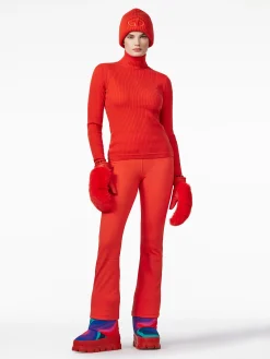 Chalet Wear|Longsleeves And T-Shirts-Goldbergh MIRA Long Sleeve Knit Sweater flame