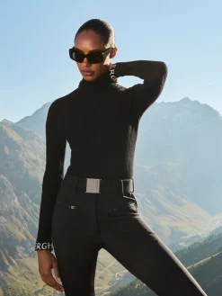 Chalet Wear|Longsleeves And T-Shirts-Goldbergh MIRA Long Sleeve Knit Sweater black