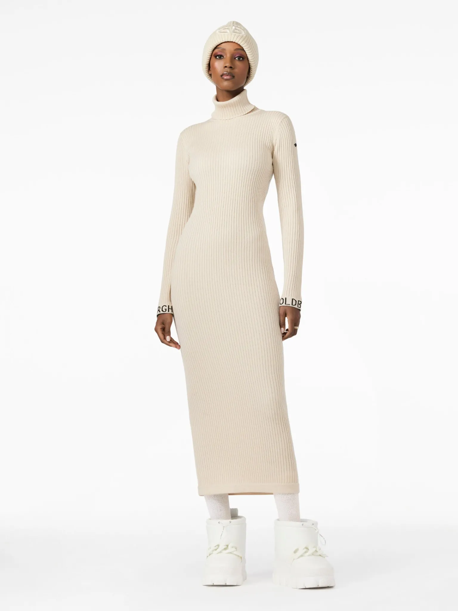 Chalet Wear-Goldbergh MIREILLE Long Sleeve Knit Dress champagne
