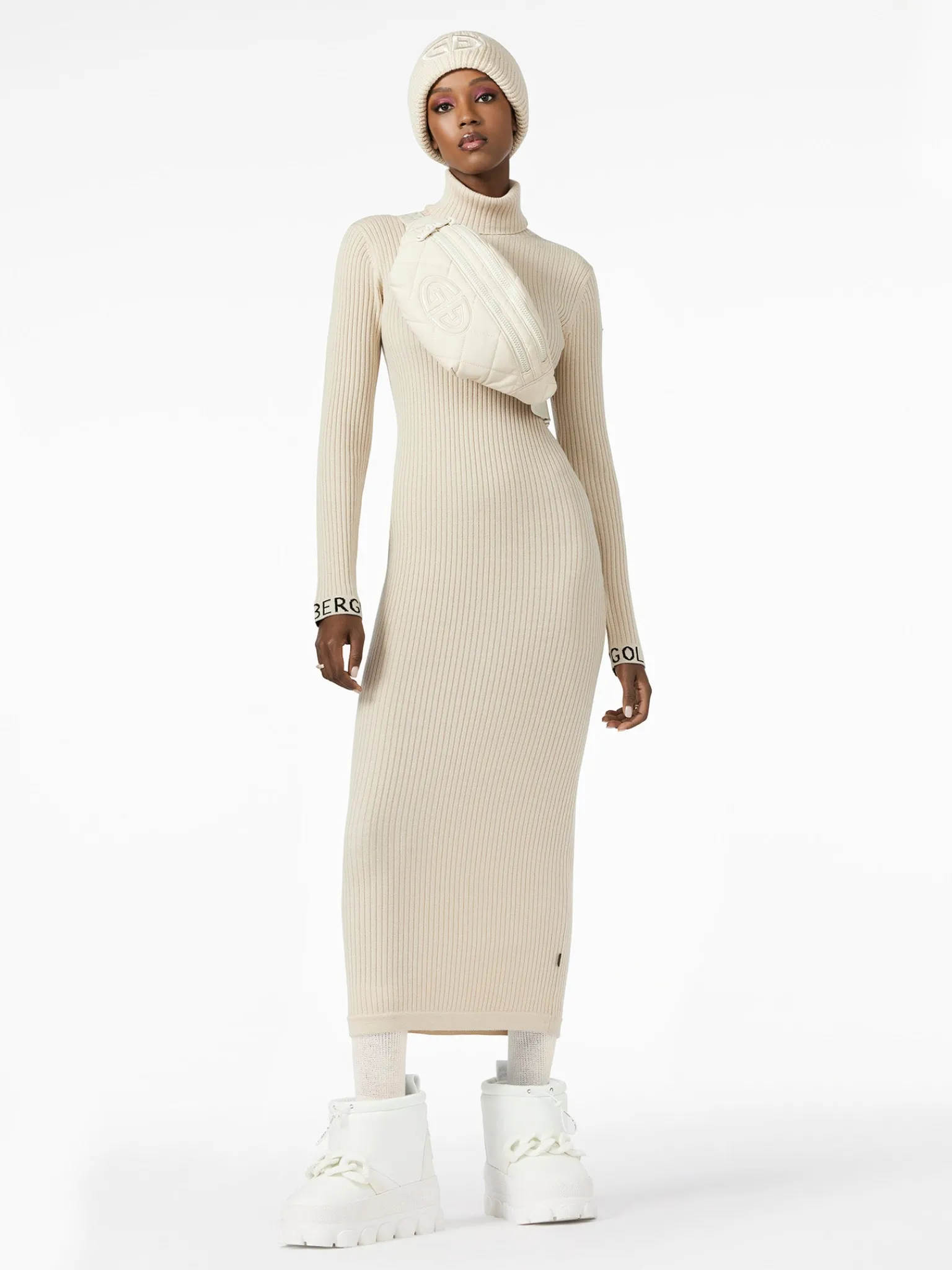 Chalet Wear-Goldbergh MIREILLE Long Sleeve Knit Dress champagne