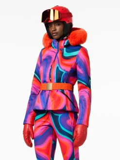 Ski Jassen-Goldbergh MUSE FAUX BORDER Ski Jacket absinthe rainbow