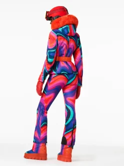 Ski Jassen-Goldbergh MUSE FAUX BORDER Ski Jacket absinthe rainbow